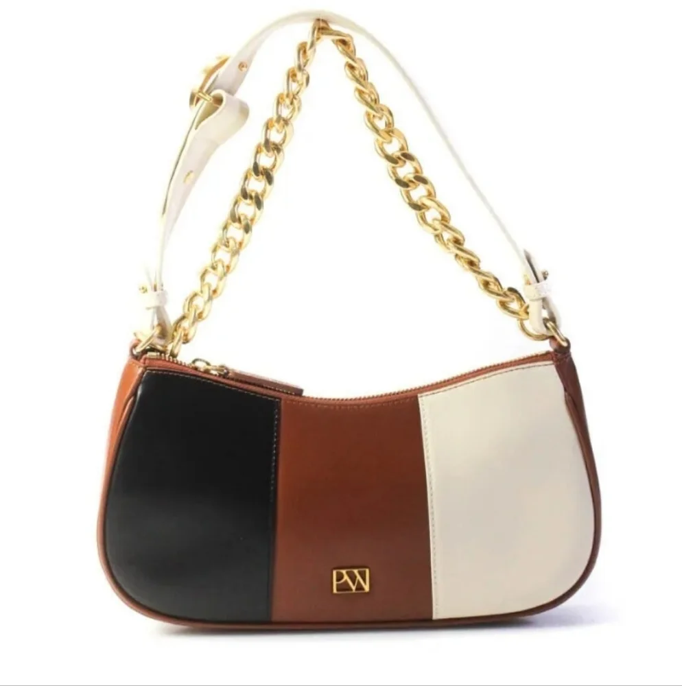Parisa Wang Charmed Colourblock Leather Baguette with Chain - Picture 1 of 5